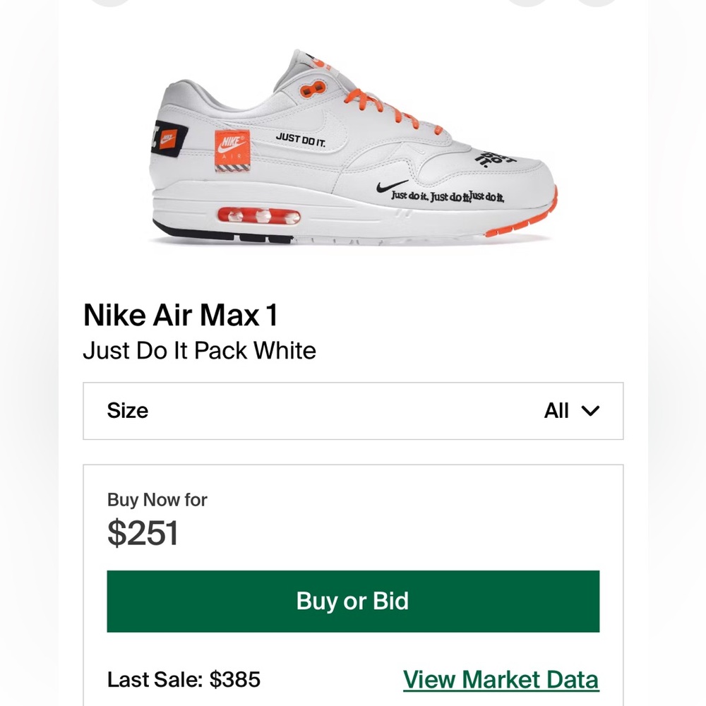 Nike “Just Do It” Air Max 1 Pack White - INSANE DEAL - COLLEGE SALE